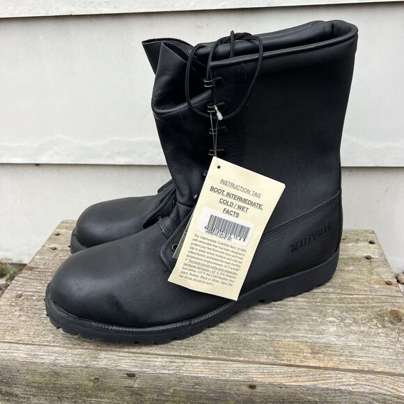 Belleville Gore-Tex Intermediate Cold/Wet Black Leather Military Boots Size 13R - Picture 1 of 12